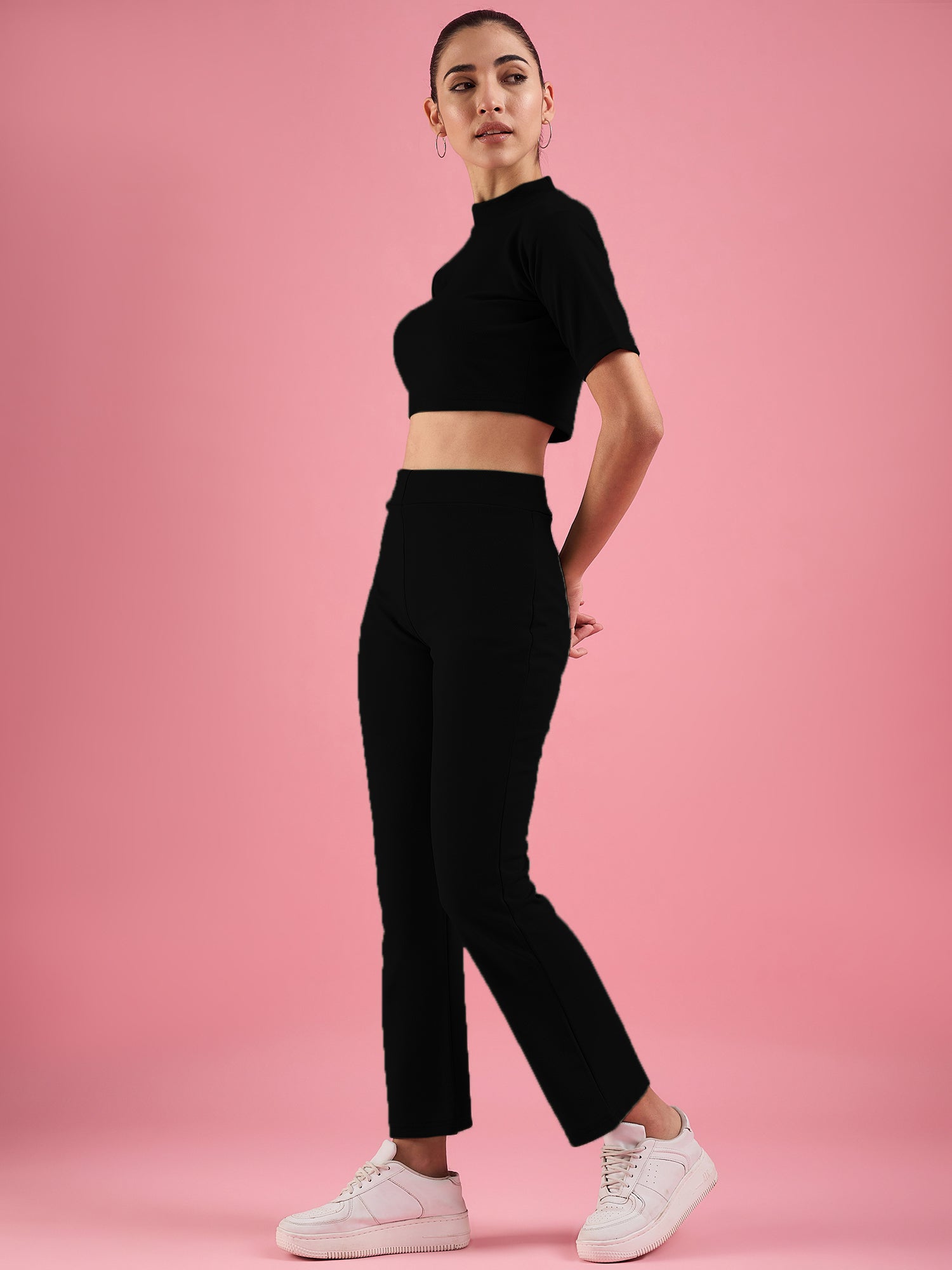 Black Top With Trousers Co-Ords