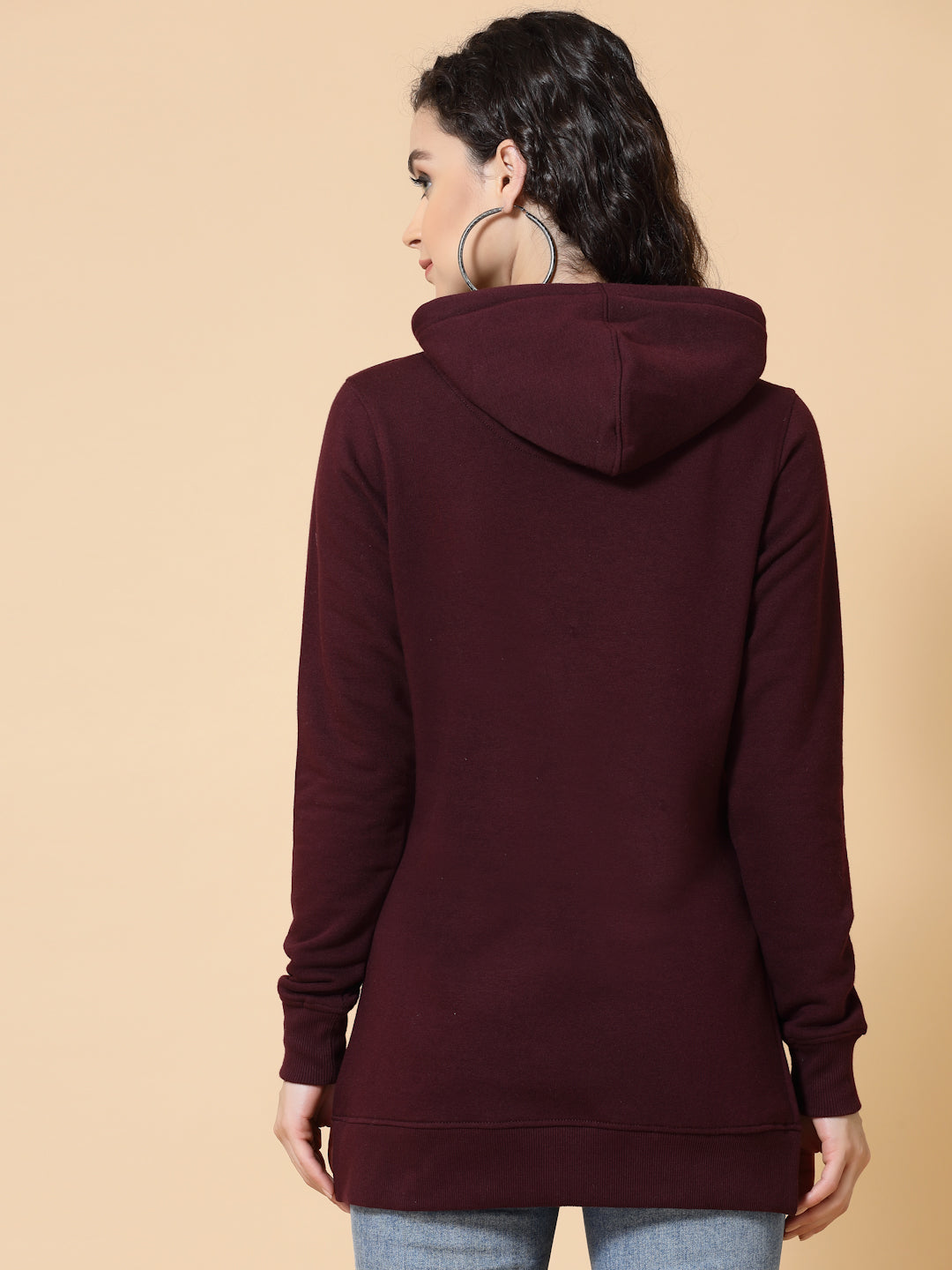 Hooded Kurta Style Sweatshirt