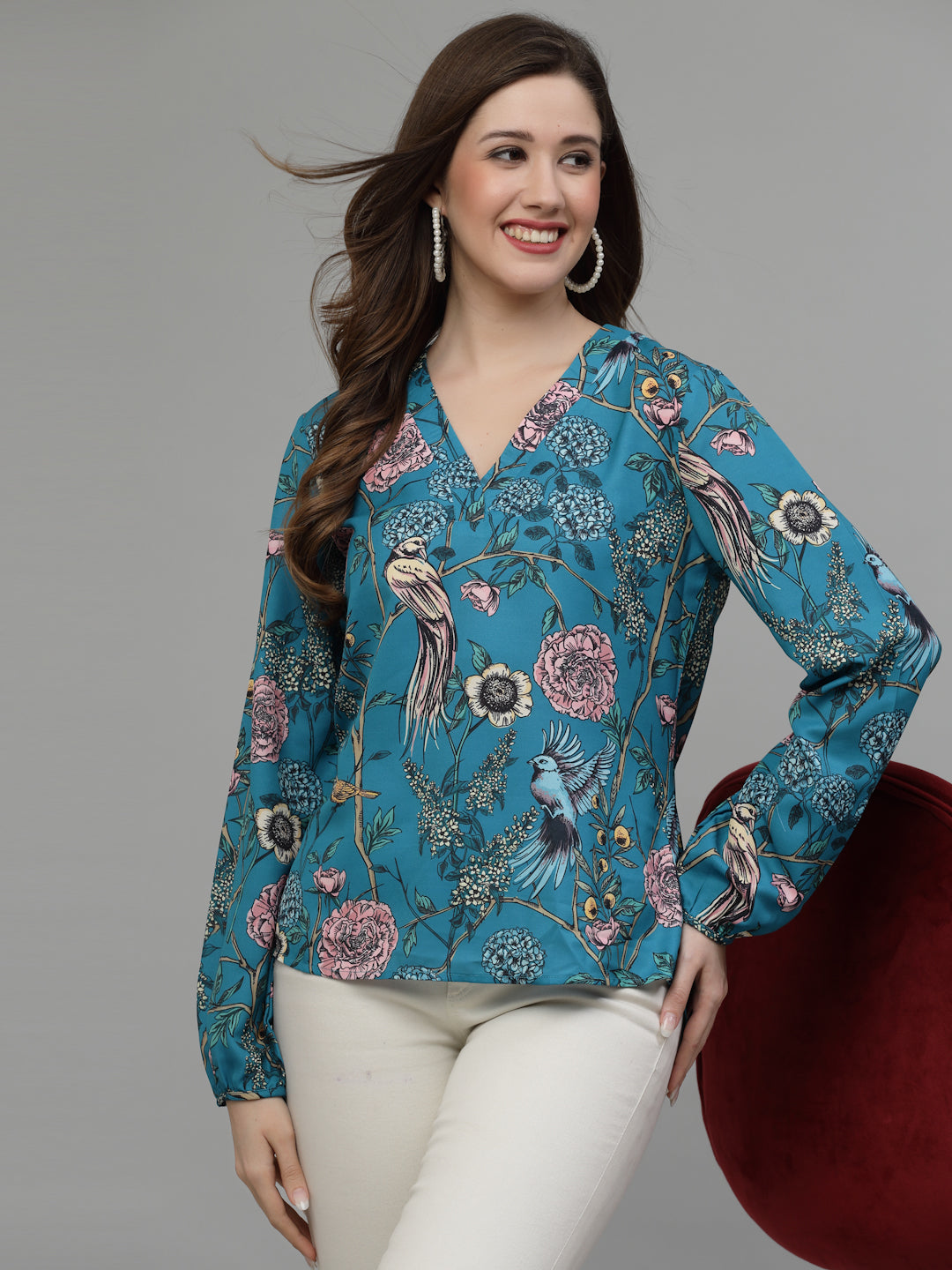 Printed Full Sleeve Kurta Style Shirt